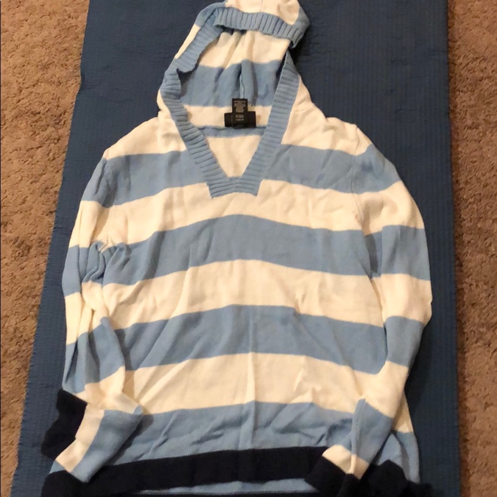 Blue and White Striped Sweater
